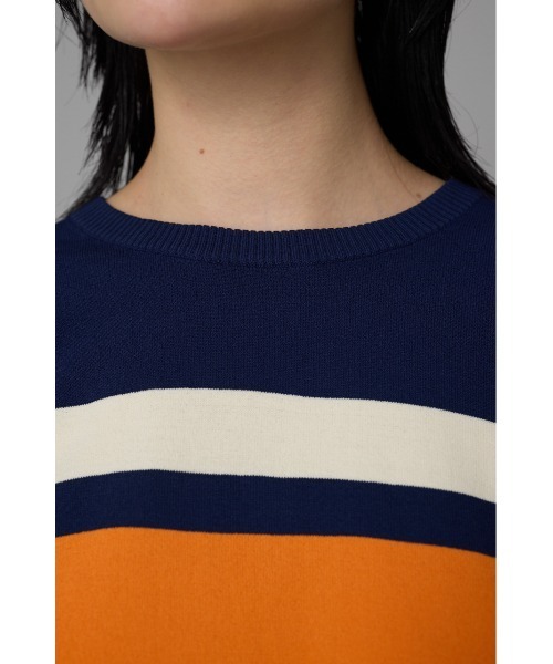 HeRIN.CYE(ヘリンドットサイ)の「Border knit tops ボーダーニットトップス(Tシャツ/カットソー・レディース・ブラウン/ネイビー/オフホワイト・FREE)」の14枚目の写真