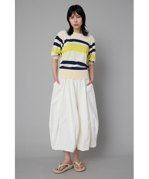 【着用2回】OBLI♡オブリ　ボーダーニットトップス　ホワイト 着用2回】OBLI♡オブリ ボーダーニットトップス ホワイト 楽天市場