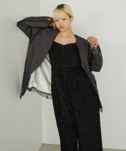 ANDRESD(アンドレスド)の「シャギーオールインワンドレス / shaggy all in one dress(パンツドレス・レディース・アイボリー/ブラック・S/M/L)」の10枚目の写真
