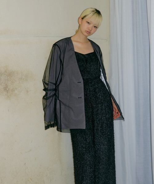 ANDRESD(アンドレスド)の「シャギーオールインワンドレス / shaggy all in one dress(パンツドレス・レディース・アイボリー/ブラック・S/M/L)」の9枚目の写真