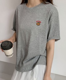 綿混ワンポイント刺繍Tシャツ カットソー