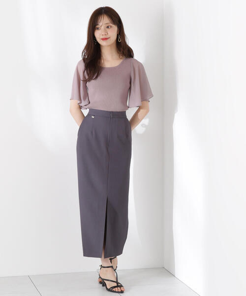 シアーフレアスリーブリブニット PROPORTION BODY DRESSING｜シアーフレアスリーブリブニット