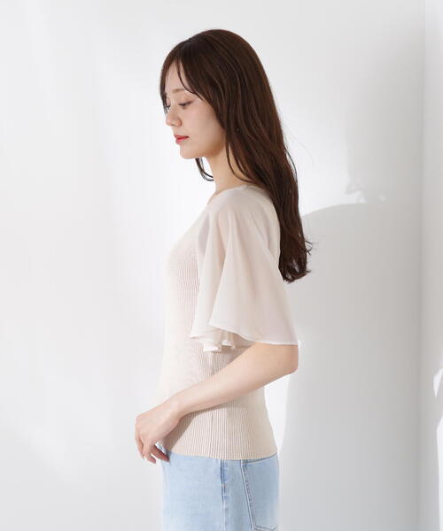 PROPORTION BODY DRESSING（プロポーションボディドレッシング）の「シアーフレアスリーブリブニット / 1215270609（ニット/セーター・レディース・ベージュ/ブラウン/ブラック・FREE）」の20枚目の写真
