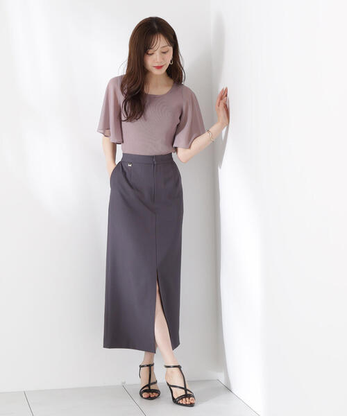 PROPORTION BODY DRESSING（プロポーションボディドレッシング）の「シアーフレアスリーブリブニット / 1215270609（ニット/セーター・レディース・ベージュ/ブラウン/ブラック・FREE）」の14枚目の写真