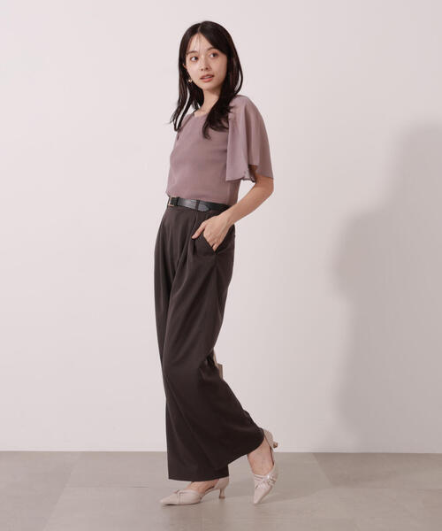 PROPORTION BODY DRESSING（プロポーションボディドレッシング）の「シアーフレアスリーブリブニット / 1215270609（ニット/セーター・レディース・ベージュ/ブラウン/ブラック・FREE）」の7枚目の写真