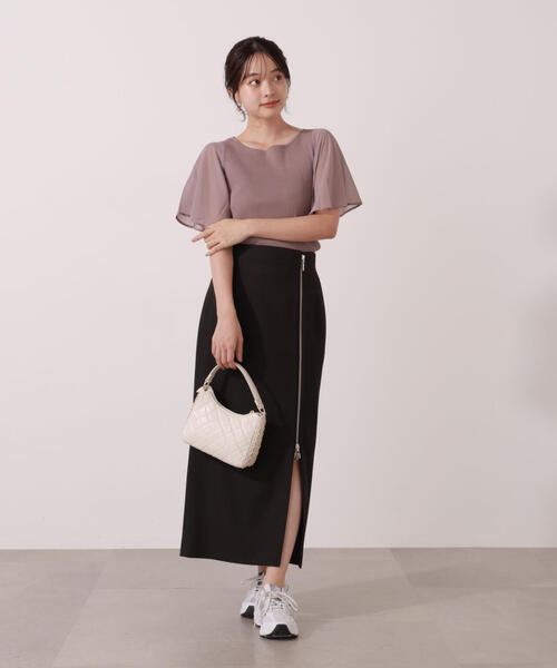 PROPORTION BODY DRESSING（プロポーションボディドレッシング）の「シアーフレアスリーブリブニット / 1215270609（ニット/セーター・レディース・ベージュ/ブラウン/ブラック・FREE）」の10枚目の写真