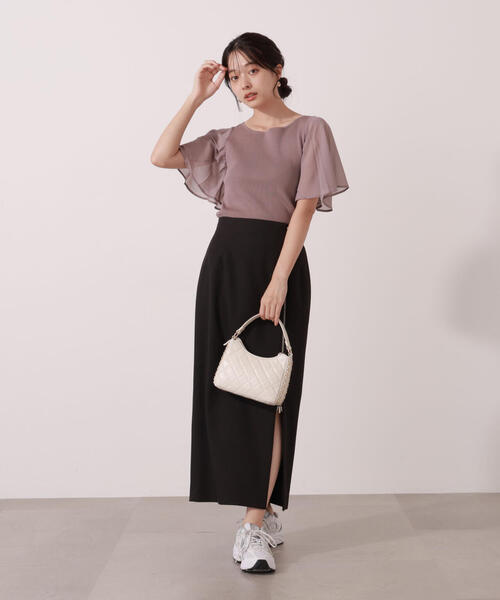 PROPORTION BODY DRESSING（プロポーションボディドレッシング）の「シアーフレアスリーブリブニット / 1215270609（ニット/セーター・レディース・ベージュ/ブラウン/ブラック・FREE）」の11枚目の写真