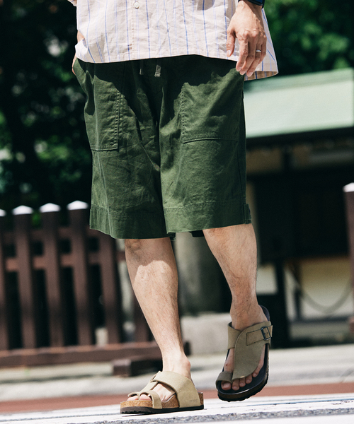JOURNAL STANDARD relume(ジャーナルスタンダード レリューム)の「HOUSE HOLD / ハウスホールド コットンリネン ベイカーショーツ(その他パンツ・メンズ・ブラック/アイボリー/カーキ・SMALL/MEDIUM/LARGE)」の3枚目の写真