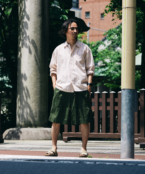JOURNAL STANDARD relume(ジャーナルスタンダード レリューム)の「HOUSE HOLD / ハウスホールド コットンリネン ベイカーショーツ(その他パンツ・メンズ・ブラック/アイボリー/カーキ・SMALL/MEDIUM/LARGE)」の7枚目の写真