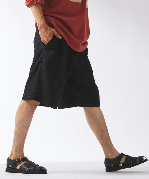 JOURNAL STANDARD relume(ジャーナルスタンダード レリューム)の「HOUSE HOLD / ハウスホールド コットンリネン ベイカーショーツ(その他パンツ・メンズ・ブラック/アイボリー/カーキ・SMALL/MEDIUM/LARGE)」の11枚目の写真