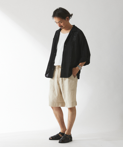 JOURNAL STANDARD relume(ジャーナルスタンダード レリューム)の「HOUSE HOLD / ハウスホールド コットンリネン ベイカーショーツ(その他パンツ・メンズ・ブラック/アイボリー/カーキ・SMALL/MEDIUM/LARGE)」の17枚目の写真