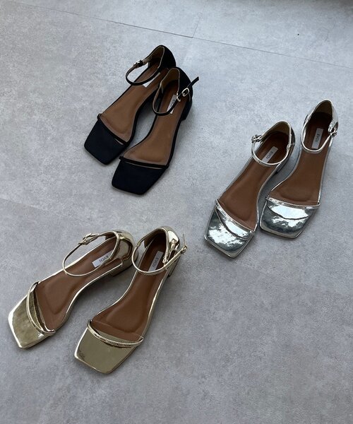 DouDou（ドゥドゥ）の「スクエアストラップサンダル（ブーツ・レディース・シルバー/ブラック/ゴールド・23cm/23.5cm/24cm）」の7枚目の写真