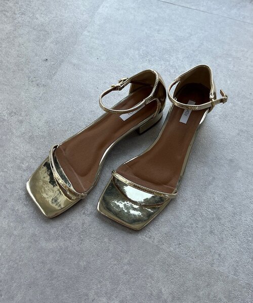 DouDou（ドゥドゥ）の「スクエアストラップサンダル（ブーツ・レディース・シルバー/ブラック/ゴールド・23cm/23.5cm/24cm）」の14枚目の写真