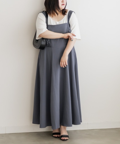 CLETTE(クレット)の「レース使いジャンスカワンピース(ワンピース・レディース・ブルー/ブラック・LL/3L/4L)」の12枚目の写真