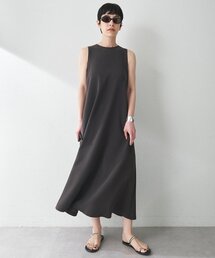 Whim Gazette リネンノースリVネックコンビネゾン Whim Gazette（ウィムガゼット）の「リネンノースリVネック