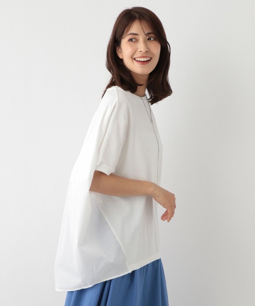 FOUND GOOD（ファウンドグッド）の「タキノウBACKキリカエFS（Tシャツ/カットソー・レディース・ベージュ/ブラック/ブルー系5/ホワイト系5・S/M/L）」の7枚目の写真