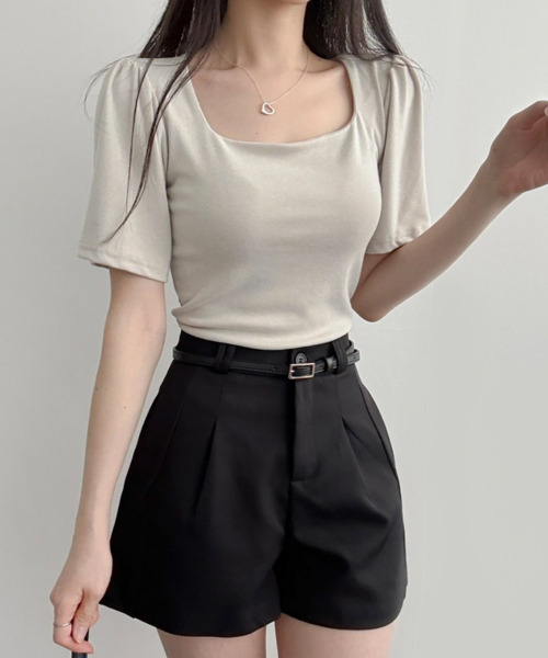 VIVID LADY(ビビッドレディー)の「ショルダーギャザー 半袖Tシャツ(Tシャツ/カットソー・レディース・ベージュ/アイボリー/ブラック・FREE)」の11枚目の写真