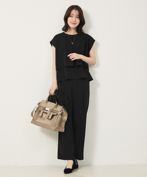 abahouse mavie(アバハウスマヴィ)の「【2点セットアップ/エニデイカセット・サマー】ジョーゼット ブラウス&パンツセット(シャツ/ブラウス・レディース・ダークネイビー/ブラック・36/38/40)」の13枚目の写真