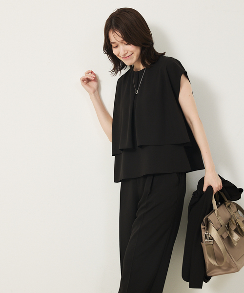 abahouse mavie(アバハウスマヴィ)の「【2点セットアップ/エニデイカセット・サマー】ジョーゼット ブラウス&パンツセット(シャツ/ブラウス・レディース・ダークネイビー/ブラック・36/38/40)」の15枚目の写真