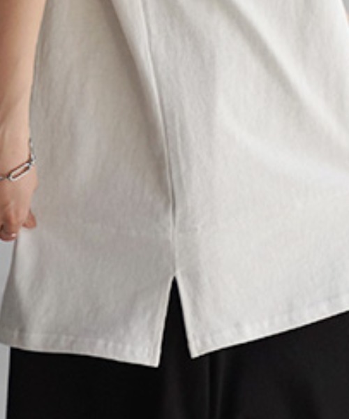 HUG.U（ハグユー）の「深Vネックカットソーベスト（Tシャツ/カットソー・レディース・ホワイト/ブラック/ラベンダー/ダークグレー/グレイッシュベージュ・M/L）」の22枚目の写真