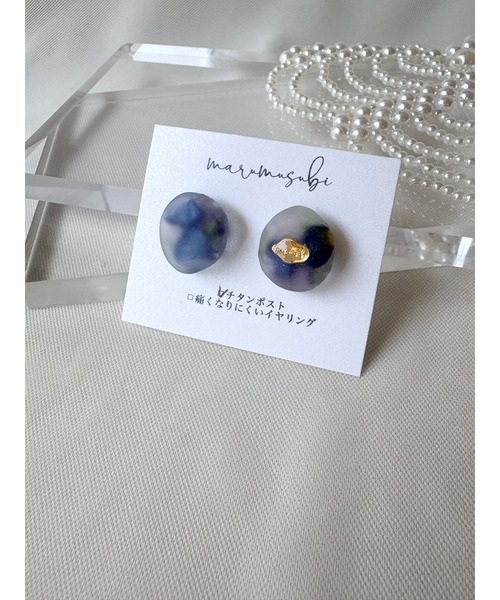 tone（トーン）の「【marumusubi】botanical pピアス(MA)（ピアス（両耳用）・レディース・パープル・FREE）」の2枚目の写真