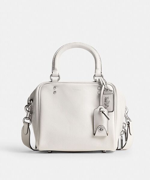 ◎現行◎COACH シボ革 2way ハンドバッグ ローグ グレー キューブ ローグ バッグ 20（ショルダーバッグ）｜COACH（コーチ