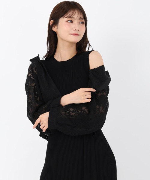 MISCH MASCH(ミッシュマッシュ)の「セミフレアリブニットワンピース(ワンピース・レディース・ブラック/ブラウン・フリ-)」の9枚目の写真