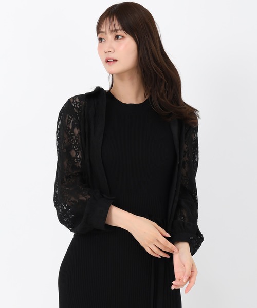 MISCH MASCH(ミッシュマッシュ)の「セミフレアリブニットワンピース(ワンピース・レディース・ブラック/ブラウン・フリ-)」の10枚目の写真