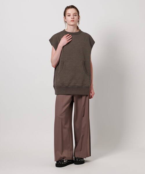 ASTRAET（アストラット）の「＜ASTRAET＞ウラケ クルーネック ノースリーブスウェット UNISEX（スウェット・レディース・ダークブラウン/ライトグレー・FREE）」の22枚目の写真