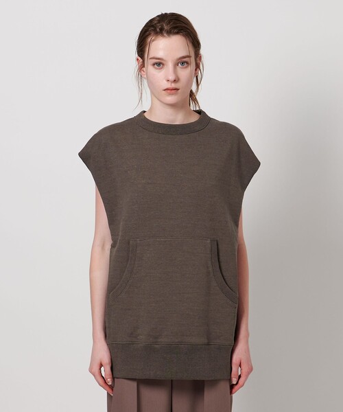 ASTRAET（アストラット）の「＜ASTRAET＞ウラケ クルーネック ノースリーブスウェット UNISEX（スウェット・レディース・ダークブラウン/ライトグレー・FREE）」の18枚目の写真