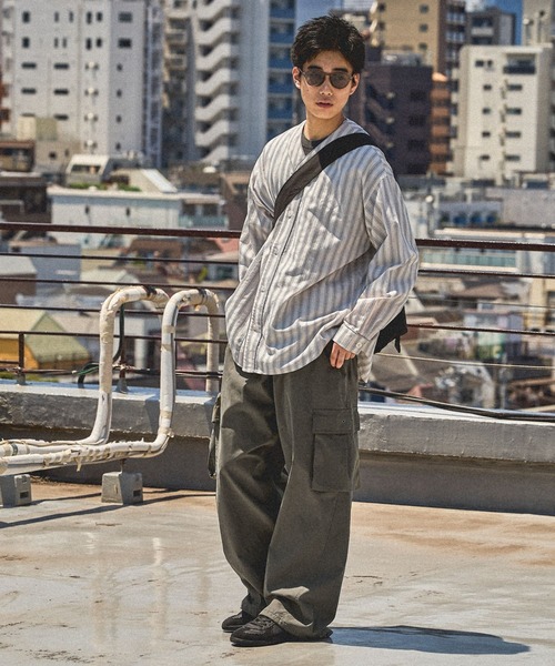 ニコアンド【Make Stuff\"25】　てぃらベースボールシャツ・グレー　新品 ニコアンド【Make Stuff