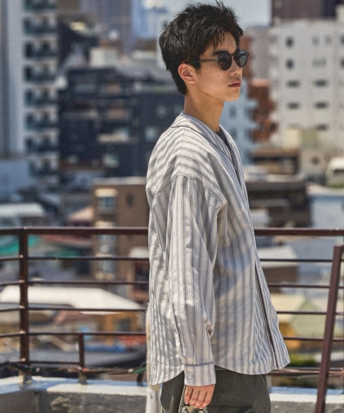 ニコアンド【Make Stuff\"25】　てぃらベースボールシャツ・グレー　新品 ニコアンド☆[Make Stuff '25] てぃらベースボールシャツ グレー