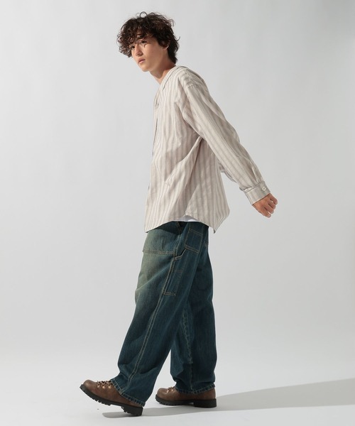 niko and...(ニコアンド)の「ストライプベースボールシャツ(シャツ/ブラウス・メンズ・ライトグリーン/オフホワイト・LARGE/MEDIUM)」の10枚目の写真