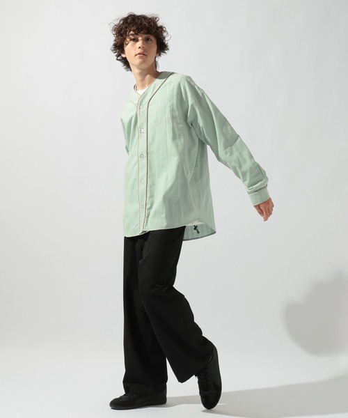 niko and...(ニコアンド)の「ストライプベースボールシャツ(シャツ/ブラウス・メンズ・ライトグリーン/オフホワイト・LARGE/MEDIUM)」の14枚目の写真