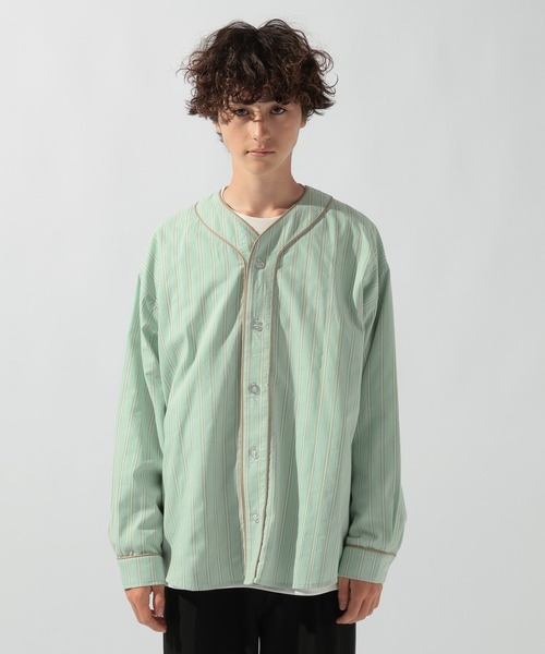 セール】ストライプベースボールシャツ（シャツ/ブラウス）｜niko and