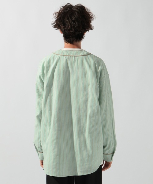 niko and...(ニコアンド)の「ストライプベースボールシャツ(シャツ/ブラウス・メンズ・ライトグリーン/オフホワイト・LARGE/MEDIUM)」の18枚目の写真