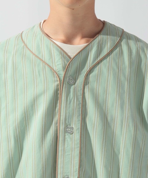 セール】ストライプベースボールシャツ（シャツ/ブラウス）｜niko and