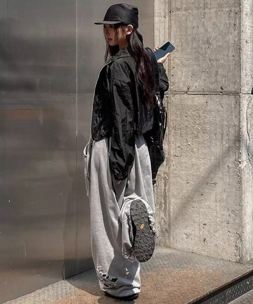 M スウェット フーディ babymonster チャコール ソウルコン パンツ A'GEM/9 × .kom 『.KOM/ドットケーオーエム』 チェーン付ダメージ