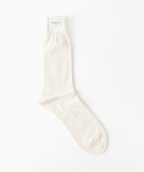 EDIFICE（エディフィス）の「ハイゲージスムース（ソックス/靴下・メンズ・ホワイト/ベージュ/ブラック/ブルー/オレンジ系その他・FREE）」の2枚目の写真