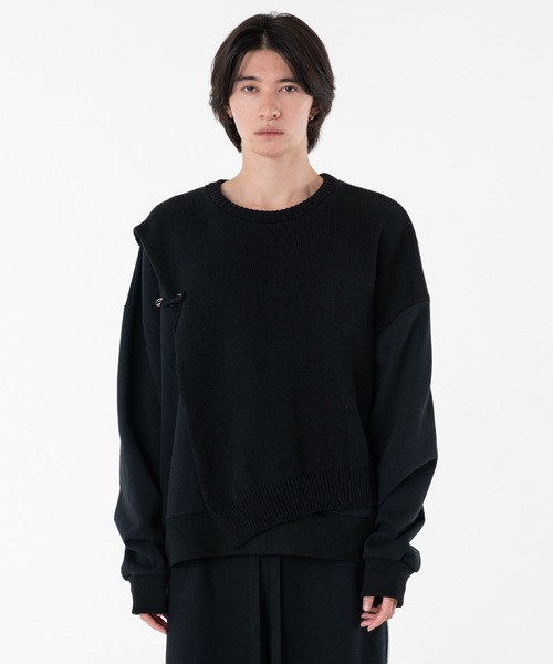 DISCOVERED(ディスカバード)の「MIX KNIT CUTSEWN(ニット/セーター・メンズ・グレー/ブラック・3/1)」の1枚目の写真