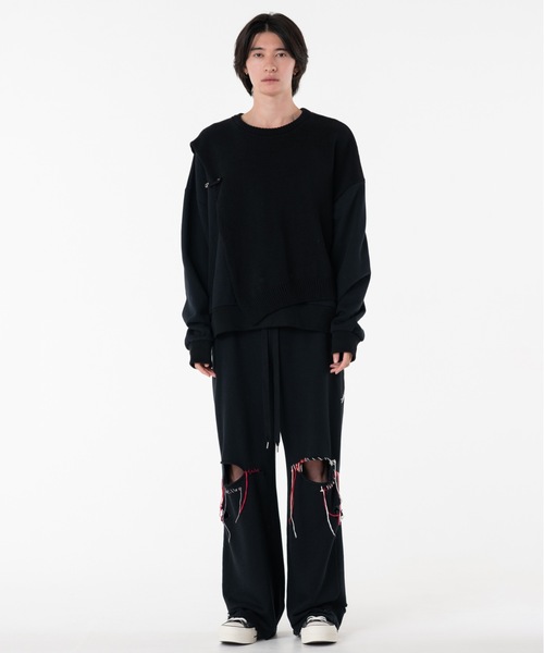 DISCOVERED(ディスカバード)の「MIX KNIT CUTSEWN(ニット/セーター・メンズ・グレー/ブラック・3/1)」の3枚目の写真
