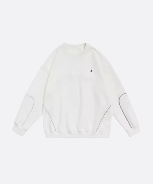 U:UME(ユーム)の「Piping Round Neck Sweater(スウェット・メンズ・ホワイト・XX-LARGE)」の1枚目の写真