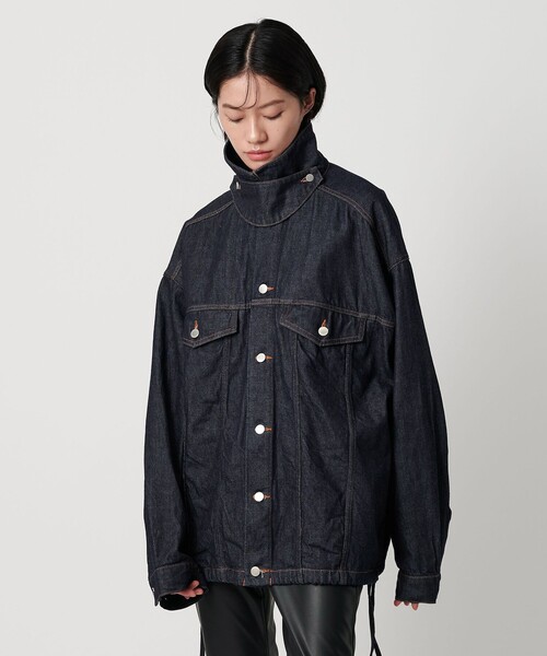 AEWEN MATOPH（イウエン マトフ）の「＜AEWEN MATOPH＞デニムドローストブルゾン（デニムジャケット・レディース・ネイビー/ライトブルー・38/36）」の6枚目の写真