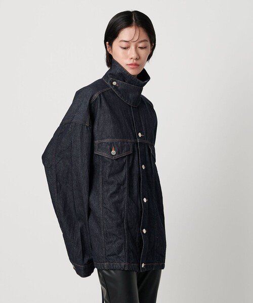 AEWEN MATOPH（イウエン マトフ）の「＜AEWEN MATOPH＞デニムドローストブルゾン（デニムジャケット・レディース・ネイビー/ライトブルー・38/36）」の7枚目の写真