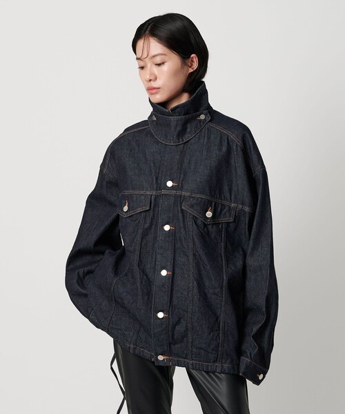 AEWEN MATOPH（イウエン マトフ）の「＜AEWEN MATOPH＞デニムドローストブルゾン（デニムジャケット・レディース・ネイビー/ライトブルー・38/36）」の9枚目の写真