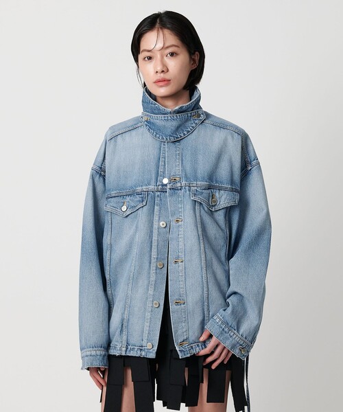 AEWEN MATOPH（イウエン マトフ）の「＜AEWEN MATOPH＞デニムドローストブルゾン（デニムジャケット・レディース・ネイビー/ライトブルー・38/36）」の15枚目の写真