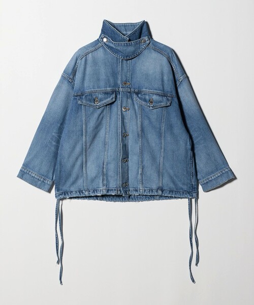 AEWEN MATOPH（イウエン マトフ）の「＜AEWEN MATOPH＞デニムドローストブルゾン（デニムジャケット・レディース・ネイビー/ライトブルー・38/36）」の3枚目の写真