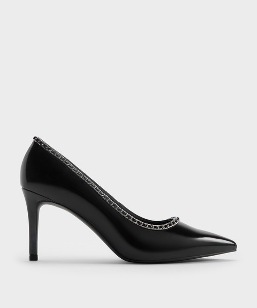 CHARLES & KEITH(チャールズ & キース)の「ブレイドチェーン ポインテッドトゥパンプス(パンプス・レディース・ブラック系その他7・23.5cm/23cm/22.5cm/22cm/26.5cm/25.5cm/25cm/24.5cm)」の1枚目の写真