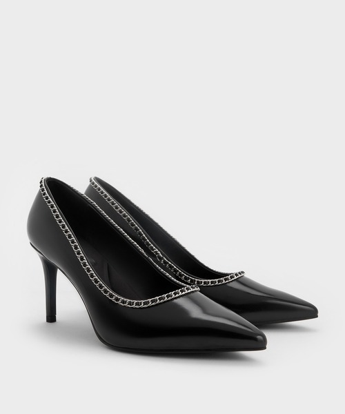 CHARLES & KEITH(チャールズ & キース)の「ブレイドチェーン ポインテッドトゥパンプス(パンプス・レディース・ブラック系その他7・23.5cm/23cm/22.5cm/22cm/26.5cm/25.5cm/25cm/24.5cm)」の2枚目の写真