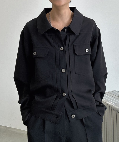 ダブルポケットショートジャケット/セットアップ着用可（シャツ